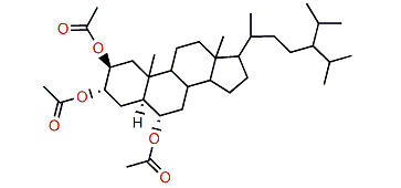 24-Isopropyl-5a-cholestane-2b,3a,6a-triol triacetate